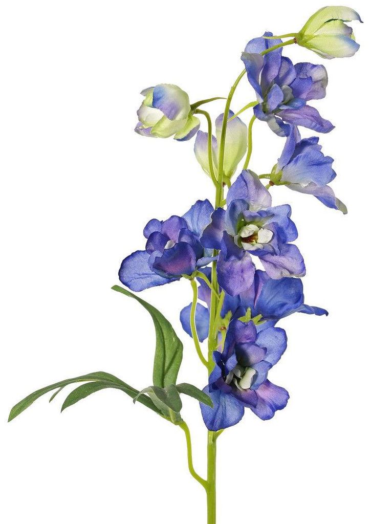 Rittersporn mit 7 Blüten Durchmesser 5 cm 3 Knospen & 1 Blatt 50 cm Kunstblume Top Art