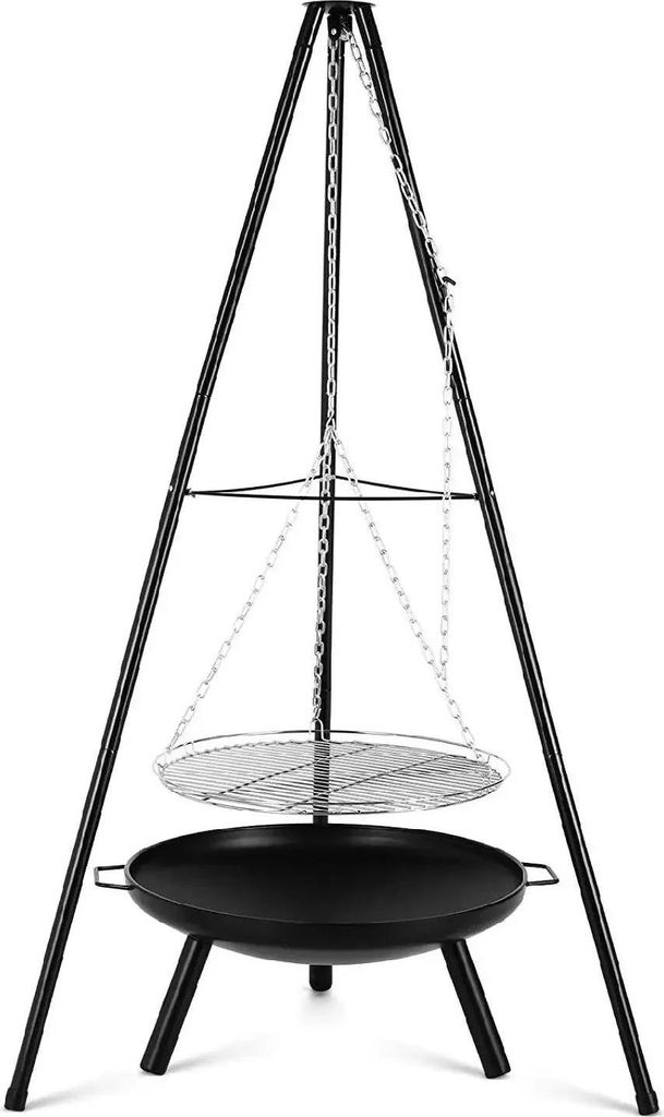 BBQ Rotisserie Holzkohlegrill - Hängender Drehgrill - Edelstahl - Feuerkorb/Feuerschale - Leicht zu reinigen - Hochdruckschutz