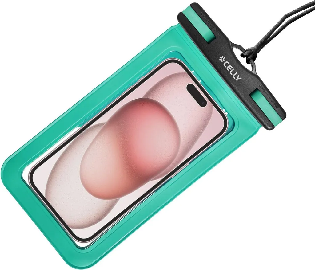 Protégez votre téléphone de l'eau avec le Splashbag IP68 Turquoise 6,9"