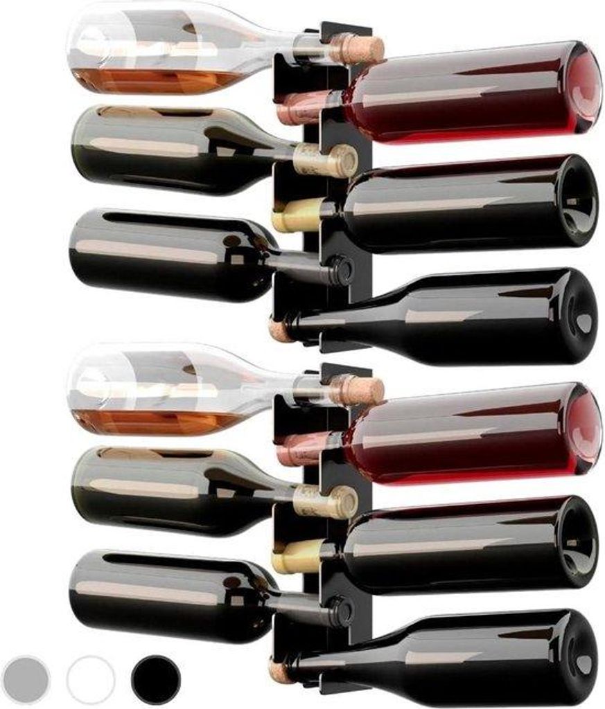 Elegantes Metall-Weinregal schwarz stapelbar