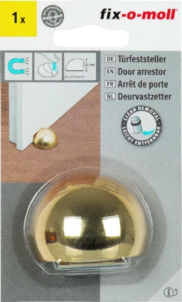 fix-o-moll Türfeststeller Kunststoff magnetisch, 37x52xH26, selbs, gold, Inhalt: 1