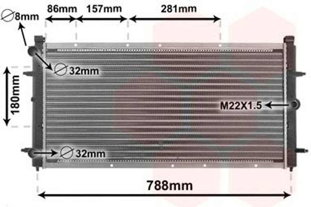 Van Wezel Wasserkühler für VW Transporter T4 1,8 - 2,5 + D Produktbild 