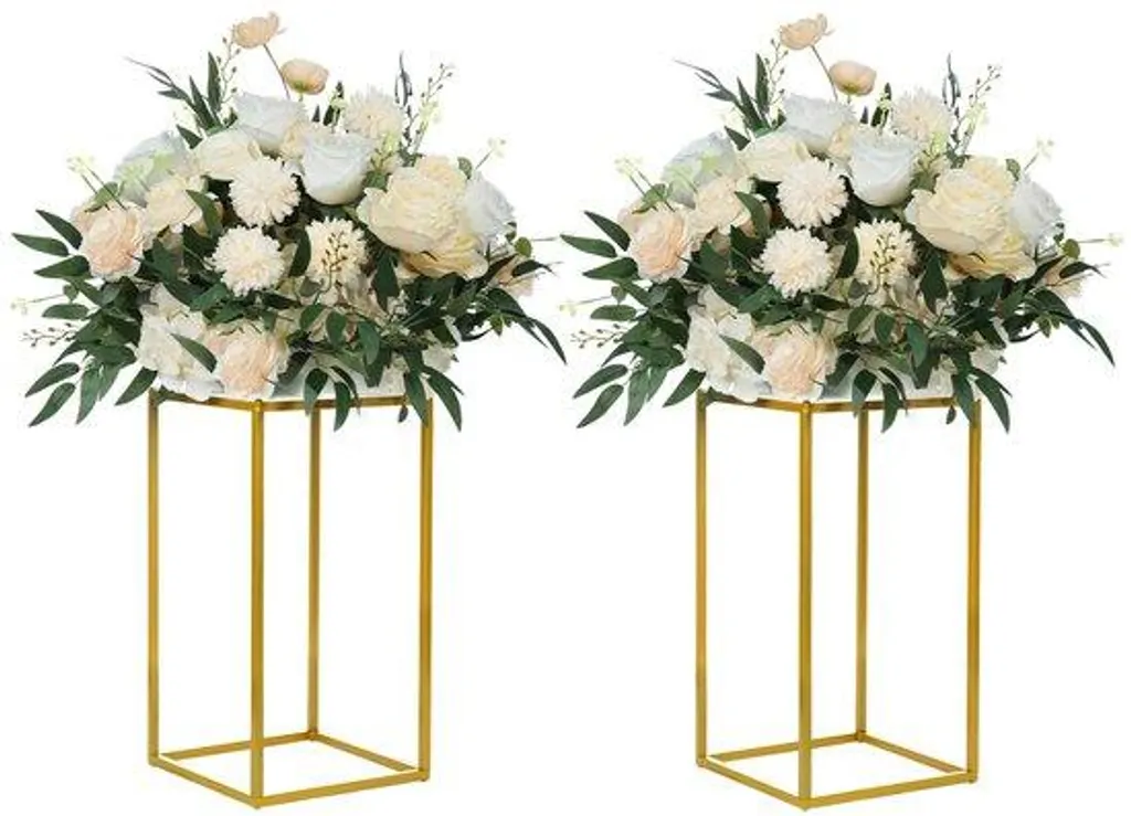 Support de fleurs doré 40 cm stable en métal pour éviter les chutes