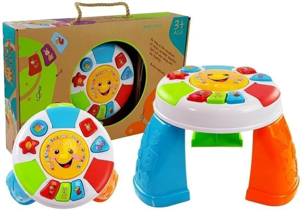 Centre d'activités bébé premier âge avec jeux sonores et effets de lumière