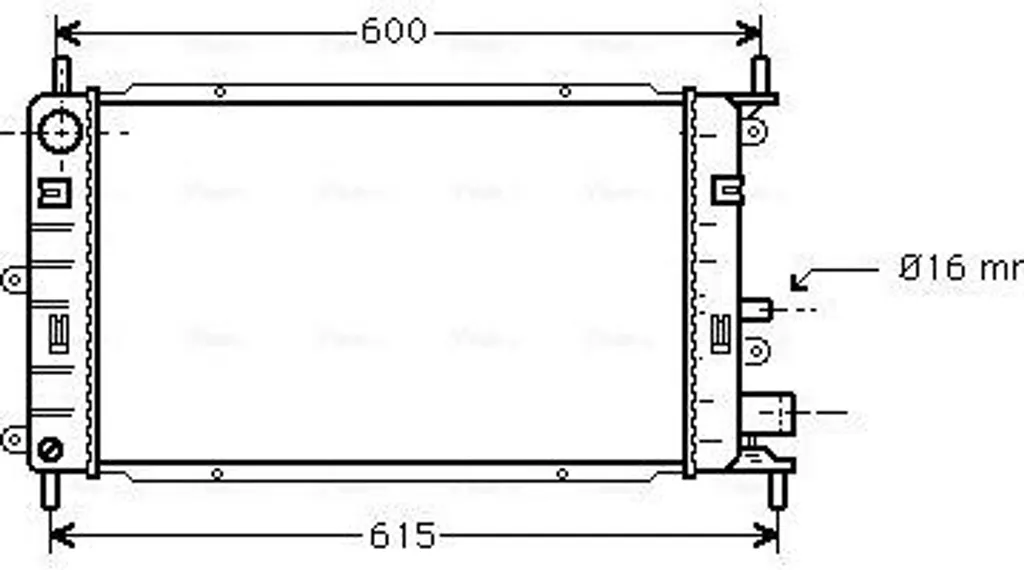 Radiateur Moteur AVA FD2149 pour Ford Escort - Remplacement OE 1664036