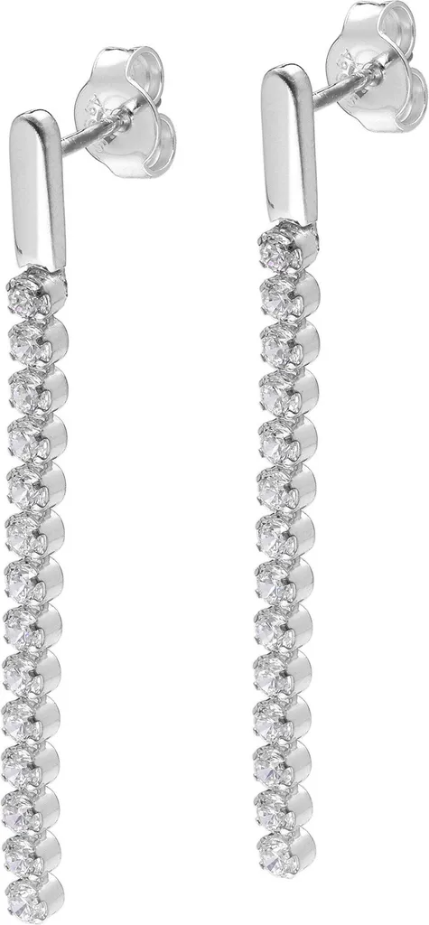 Boucles d'oreilles Argent 925 rhodié avec Zirconium de qualité supérieure