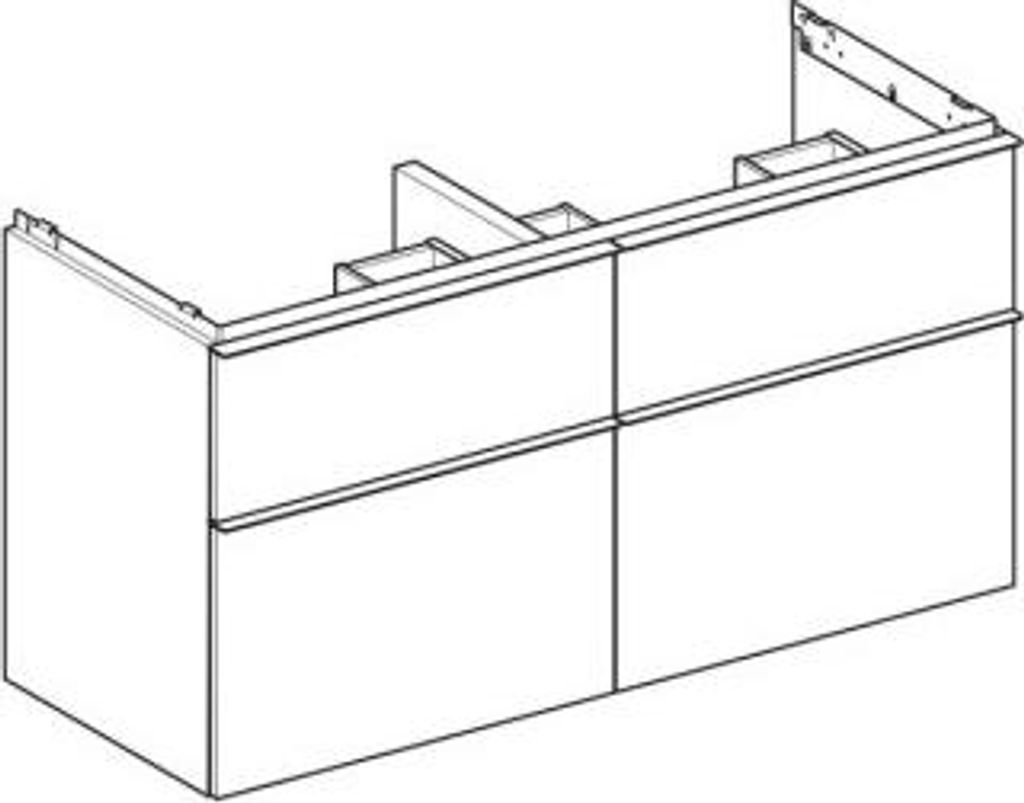 Geberit iCon Unterschrank für Doppelwaschtisch, 4 Schubladen, 118,4x61,5x47,6 cm, 502309, 502.309.JL.1
