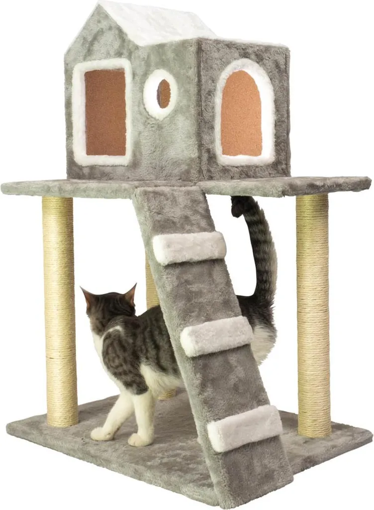 Trekker Arbre à chat Cabin 90cm - Griffoir et niche design bois gris
