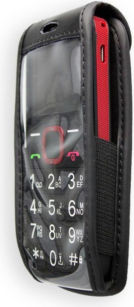 caseroxx Ledertasche mit Gürtelclip kompatibel mit AEG Voxtel M311 aus Echtleder, Tasche mit Gürtelclip und Sichtfenster