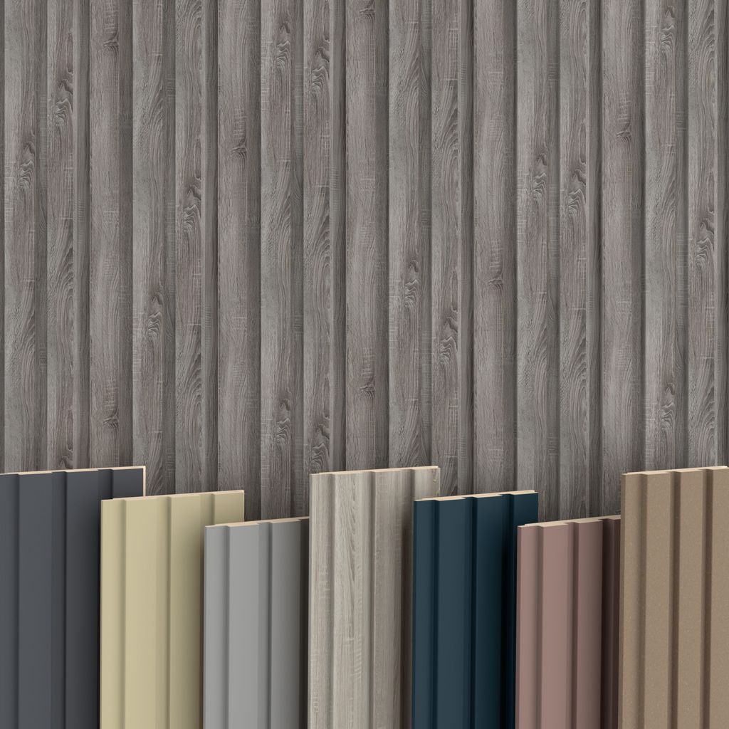 BEATS Lamellen 2,75m HEXIM - MDF Holz Lamellenwand Wandpaneele Lamellenverkleidung Wandverkleidung Lamellenpaneele Holzpaneele Natur (1 Abschlusspr...