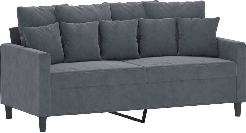 vidaXL Divano a 2 posti in velluto grigio scuro 140 cm Immagine del prodotto 