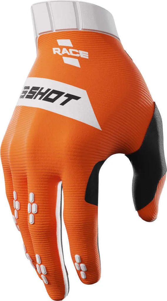 Gants Motocross Enfant Shot Race Kid Orange M pour Circuit et Compétition