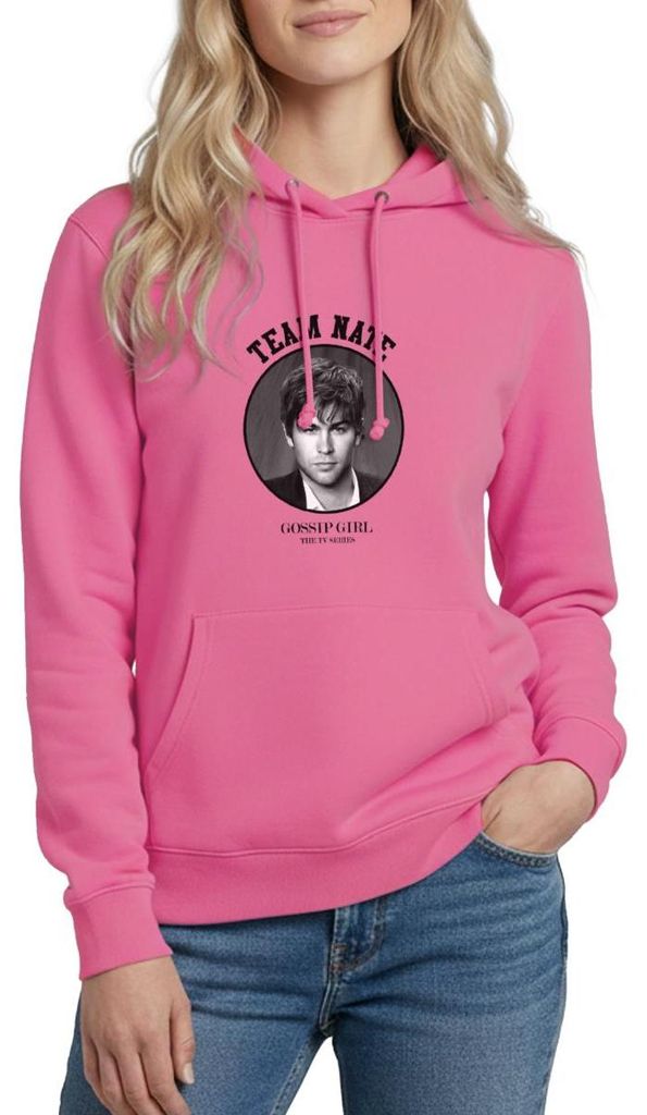 Spreadshirt Gossip Girl Team Nate Damen Hoodie, XXL, Pink
