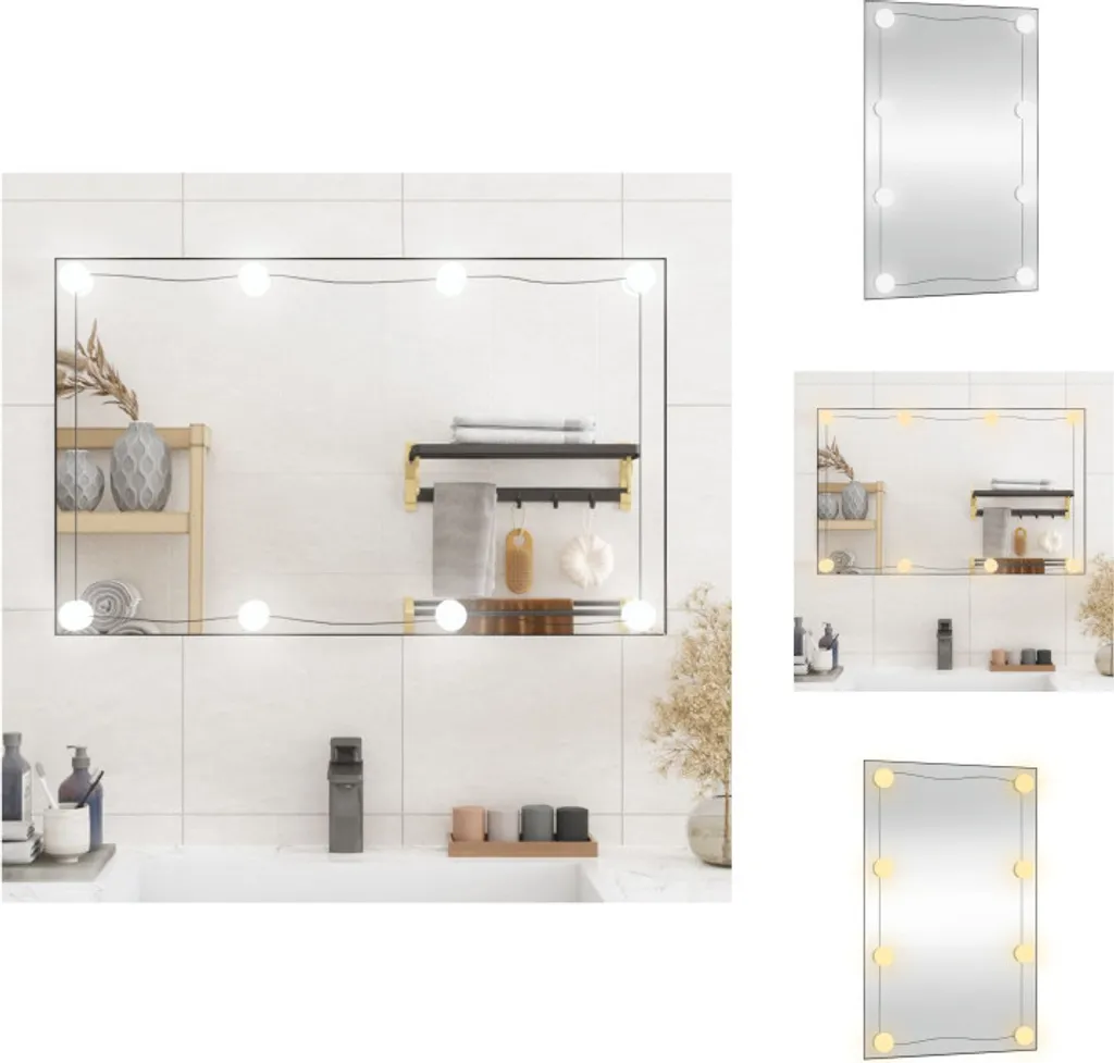Specchio Design LED 50x80 cm vidaXL | Vetro Rettangolare Luxury Touch