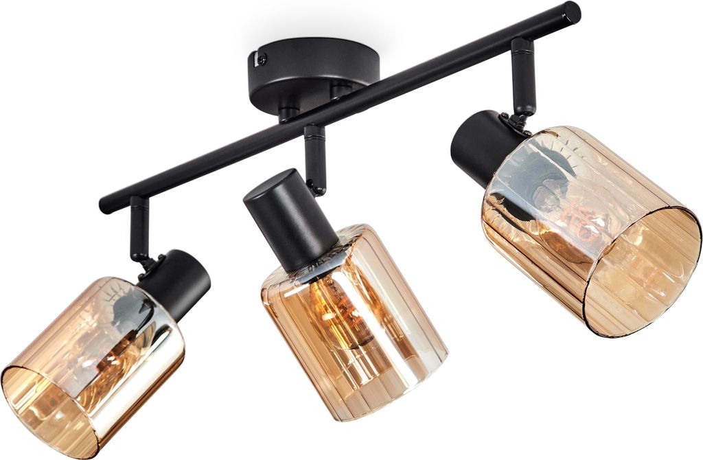 Acqui Deckenlampe aus Metall/Glas in Schwarz