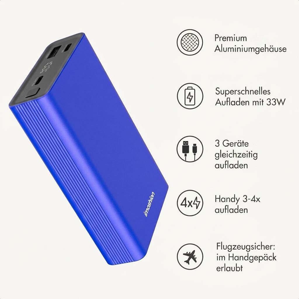imoshion Ultra Series Aluminium Powerbank 20.000 mAh - Produktbild 