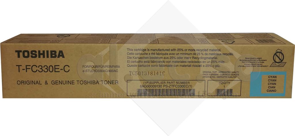 Toshiba TFC330EC - Cyan - Original - Tonerpatrone - für e-STUDIO 330AC, 400AC (6AG00009130)