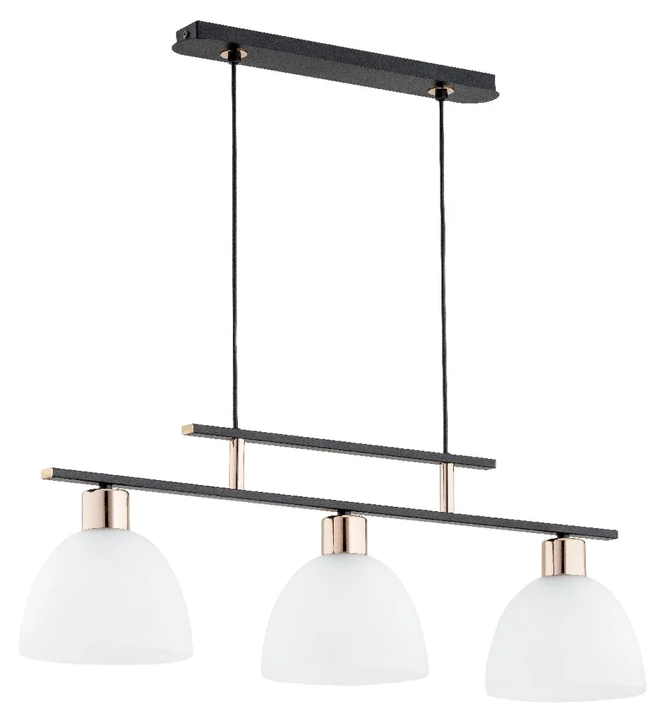Suspension SONATA noir blanc doré 3xE27 métal 82cm Alfa luminaire chic