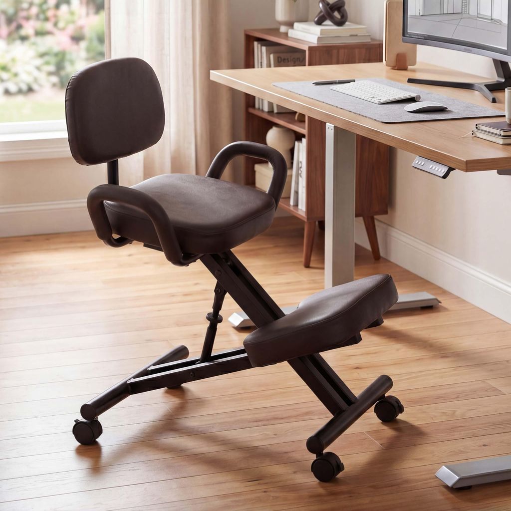 Tabouret à genoux avec dossier HWC-Q22, assise/tabouret à Image du produit 