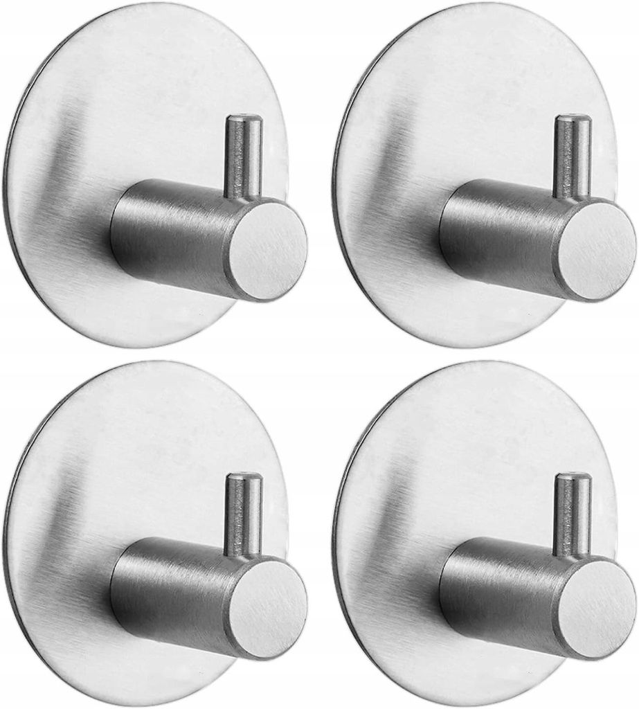 Handtuchhaken 4er Set selbstklebend silber Metall 3M Bad Produktbild 