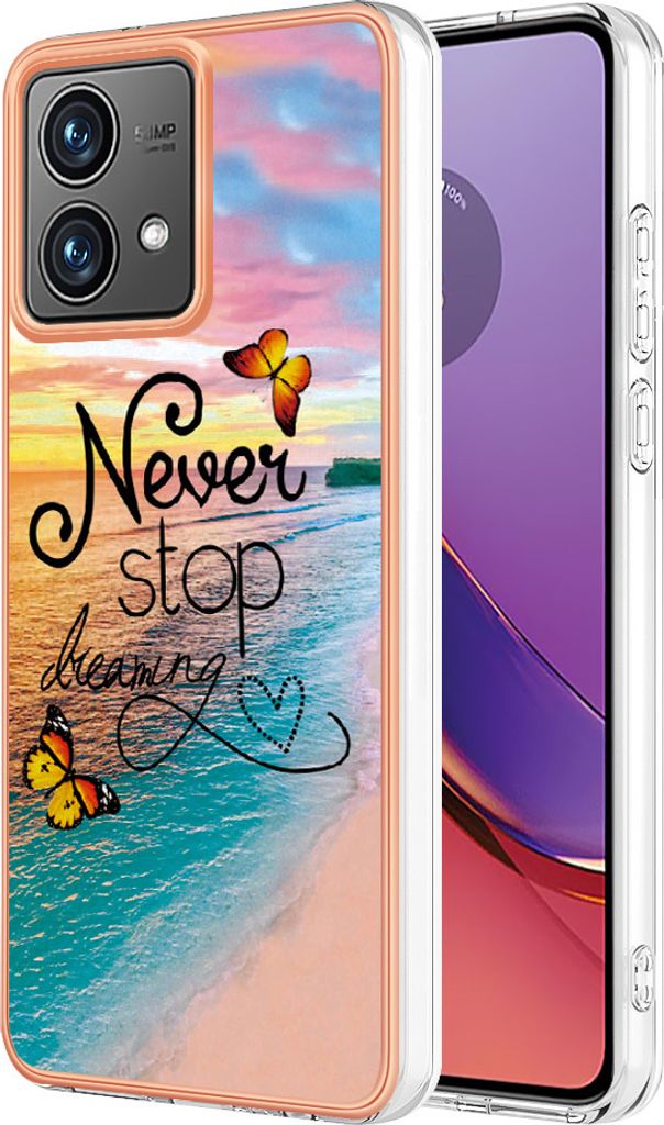 Hülle für Motorola Moto G84 Muster TPU Silikon Stoßdämpfer Bumper Schutzhülle Gold