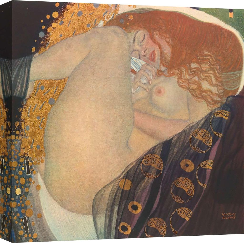 Bild auf Leinwand von Gustav Klimt – Danae – 40 x 40 cm