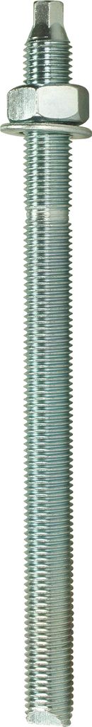 Isolbau Ankerstangen M12 x 130 mm - 1 Stück ETA Zulassung Gewindestange Verbundanker verzinkt mit Mutter & Unterlegscheibe Schwerlast-Anker Schwer...