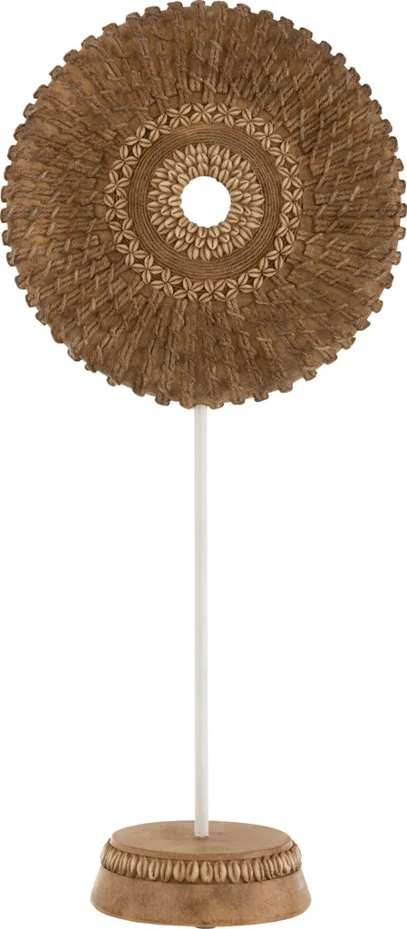 Sculpture Cercle sur Pied Blanc et Brun - Objet Déco Design J-Line