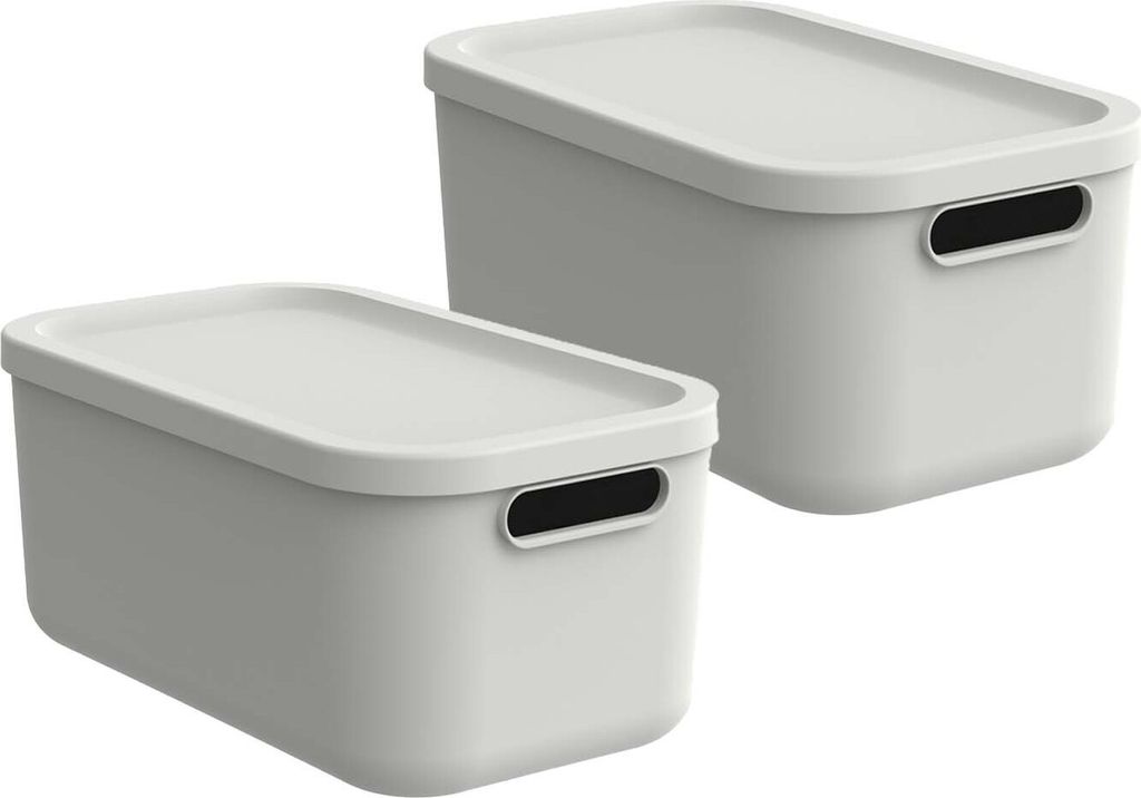Albula Light 2er-Set Aufbewahrungsbox 12l, Farbe:Mistletoe white