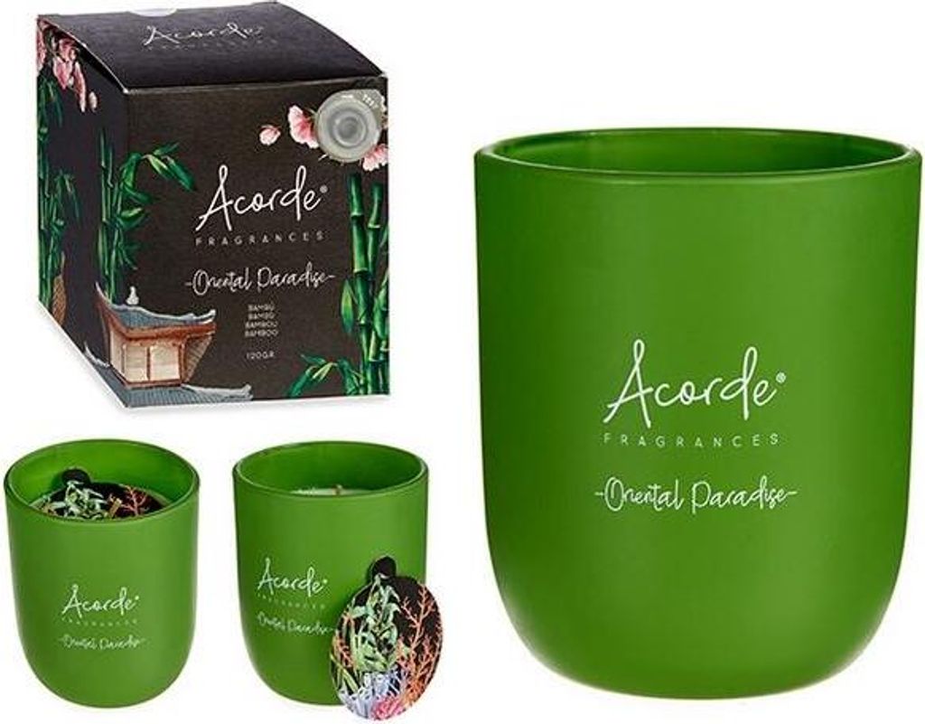 Kerze Becher grün (7 x 8 x 7 cm)