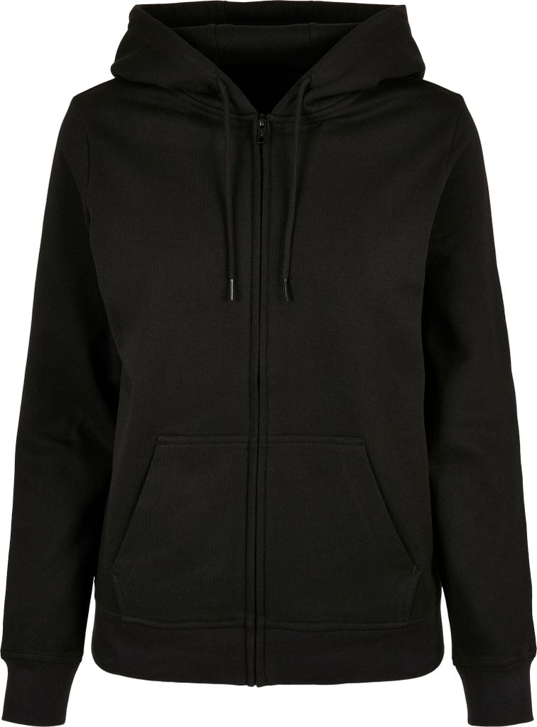 Build Your Brand Basic BB009 | Ladies Basic Zip Hoody - Damen Kapuzen Sweatjacke - Farbe: Black - Größe: XXL