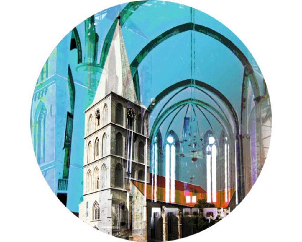 Glasbild Hamm Pauluskirche II Ø 20 cm
