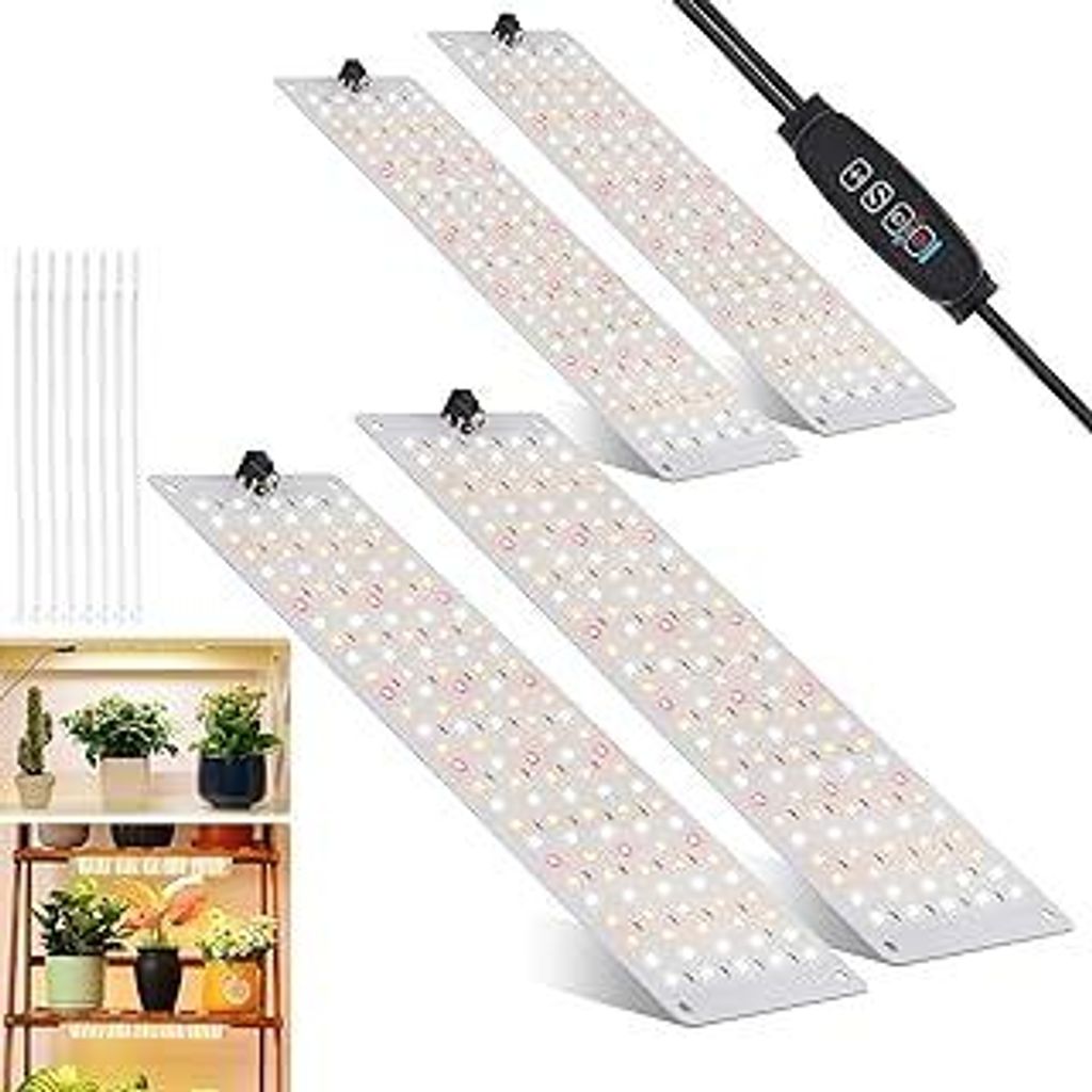 4Stück Pflanzenlampe LED Vollspektrum, Pflanzenlicht mit 540 LEDs, Pflanzenleuchte Wachsen licht für Zimmerpflanzen Grow Light mit Zeitschaltuhr,...