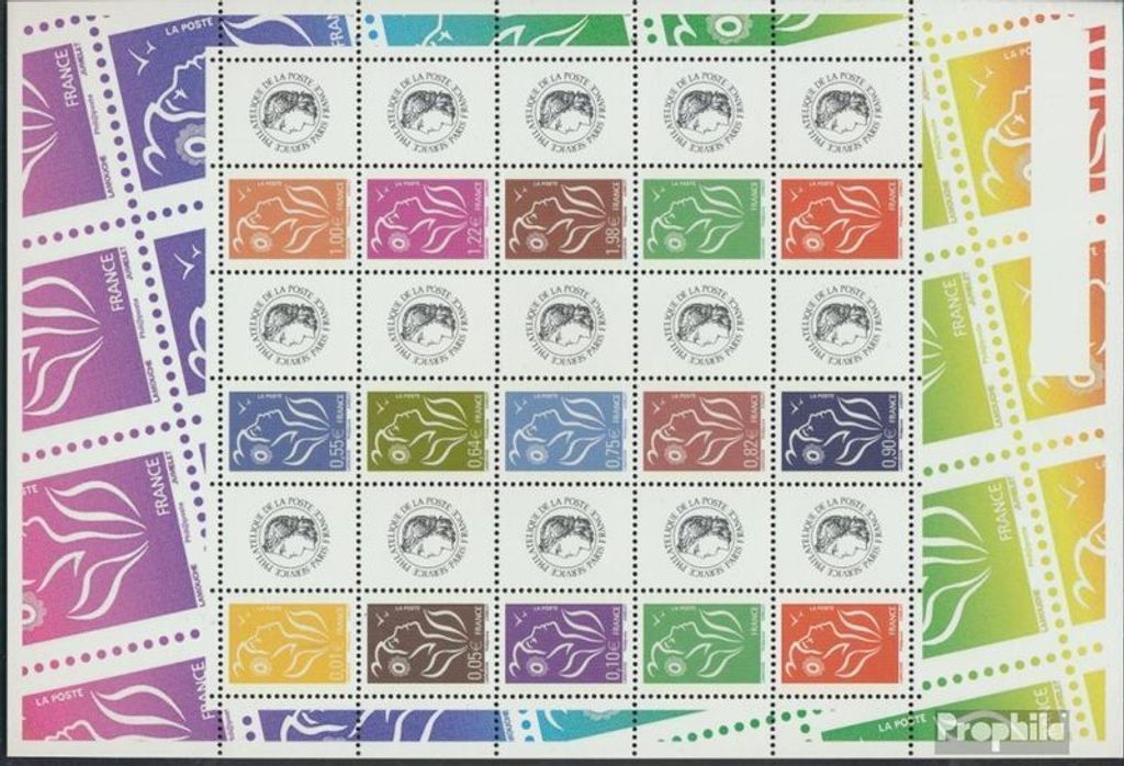 Briefmarken Frankreich 2005 Mi 3884II y A-3910II A Zd-Bogen (kompl.Ausg.) postfrisch Freimarken: Marianne
