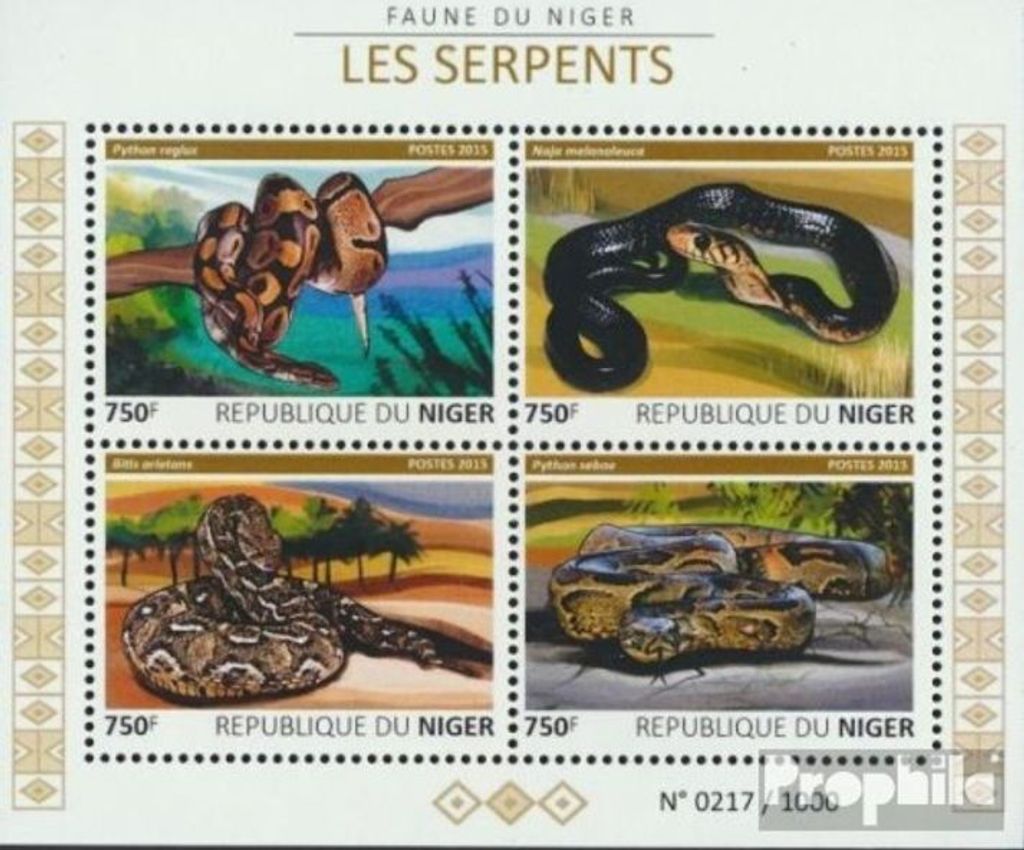 Briefmarken Niger 2015 Mi 3767-3770 Kleinbogen (kompl. Produktbild 