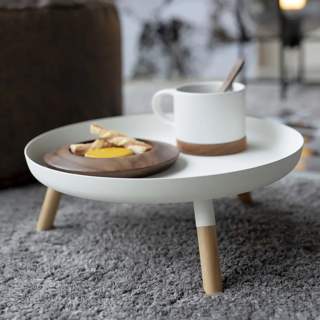 Yamazaki Table d'Appoint Coupe Décorative 32cm Blanche Design Minimaliste - 13