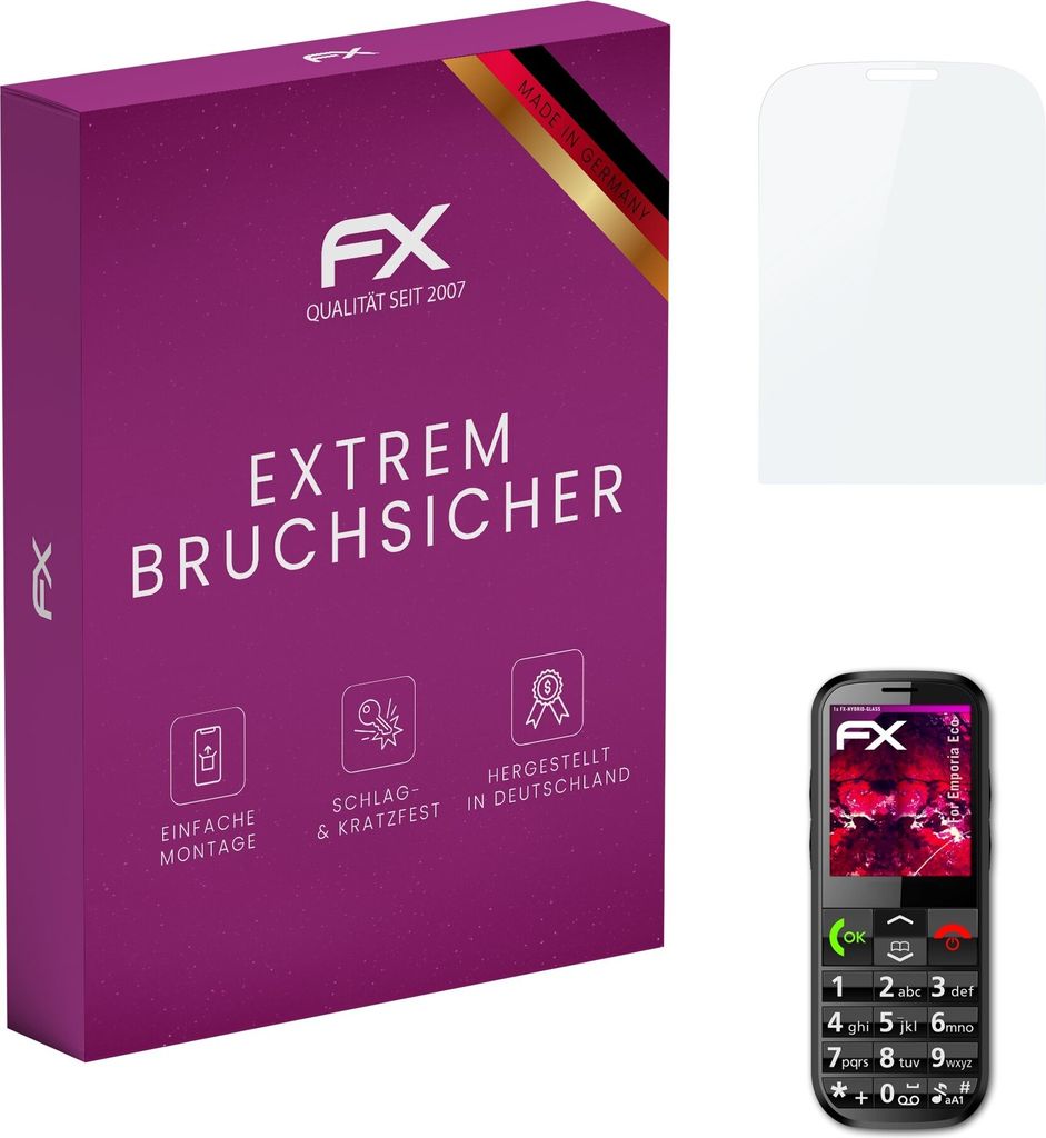 atFoliX FX-Hybrid-Glass Displayfolie kompatibel mit Emporia Eco Glasfolie