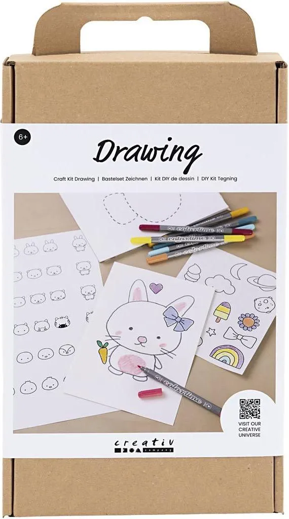 Kit créatif de dessin enfant 24 pièces Set de peinture ergonomique