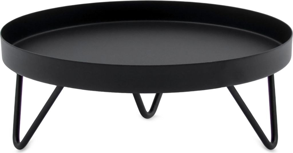 Blumenständer Metall schwarz rund - Ø 22 cm - Blumenhocker Industrial Design für Innen - Pflanzenständer Blumenteller Pflanzenpodest