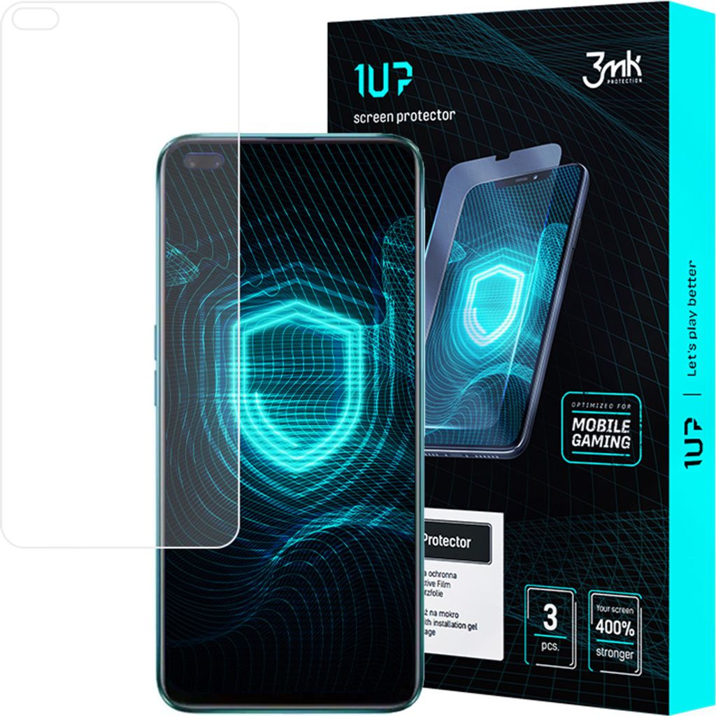 3mk Display Schutzfolie 1UP für Oppo Reno 4 Z 5G transparent Gaming (3 Stück)