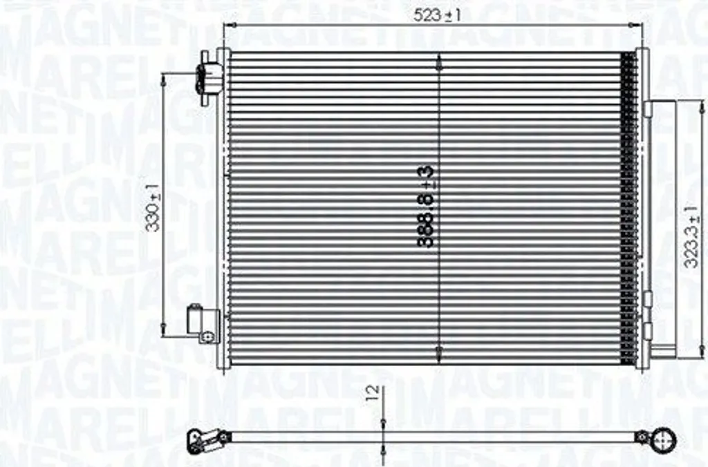 Condenseur climatisation MAGNETI MARELLI 350203823000 pour Renault Master