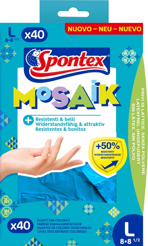 Spontex Einmalhandschuhe Mosaik 40er Pack Gr. 8