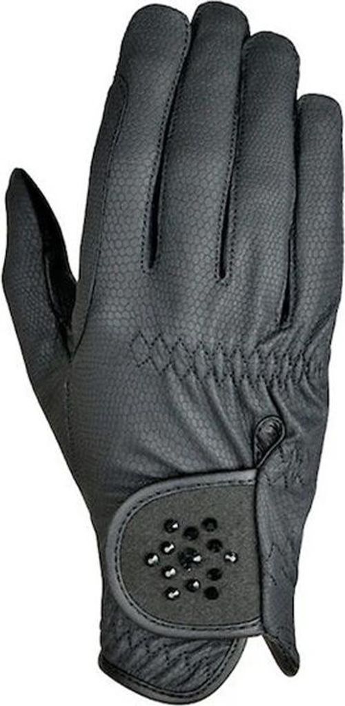 Dublin - "Bling" Reithandschuhe für Herren/Damen Unisex, Alltag, KT-Serino WB2260 (6) (Schwarz)