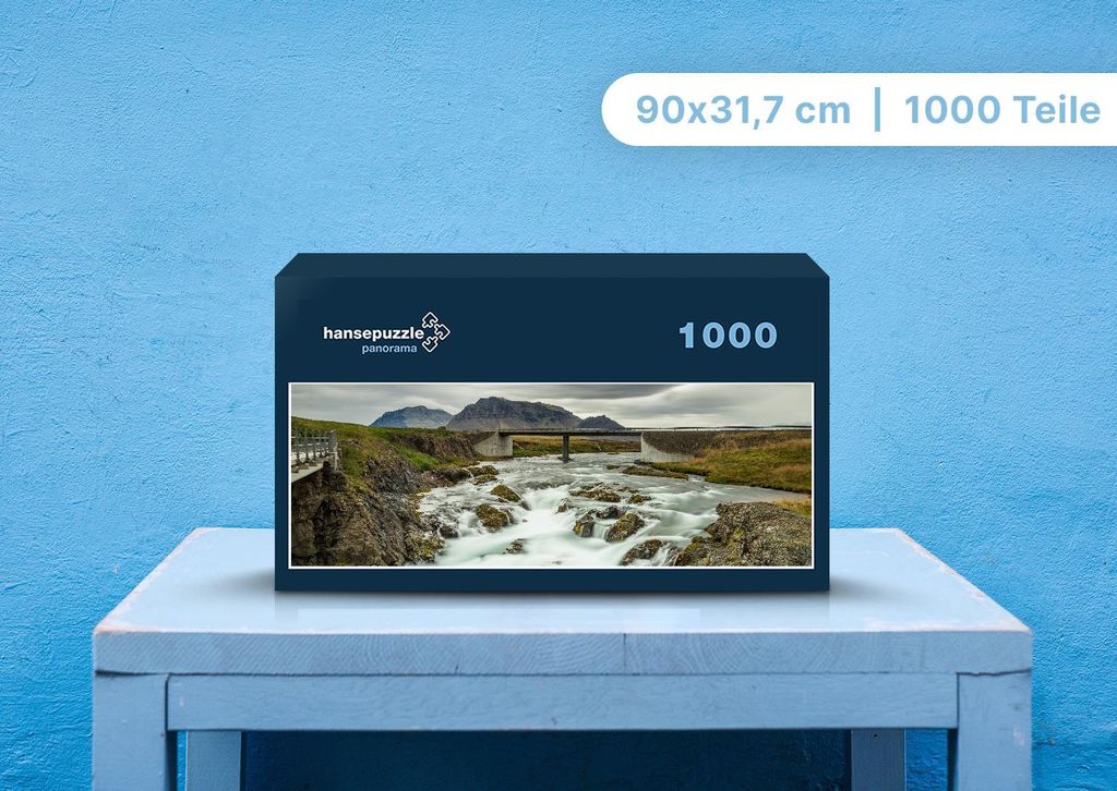 hansepuzzle 100357 - Wasserfall Puzzle, 1050 Teile, Natur, 60,0 x 46,0cm mit hochwertiger Aufbewahrung, Kartonbox und wiederverschließbarem Beutel