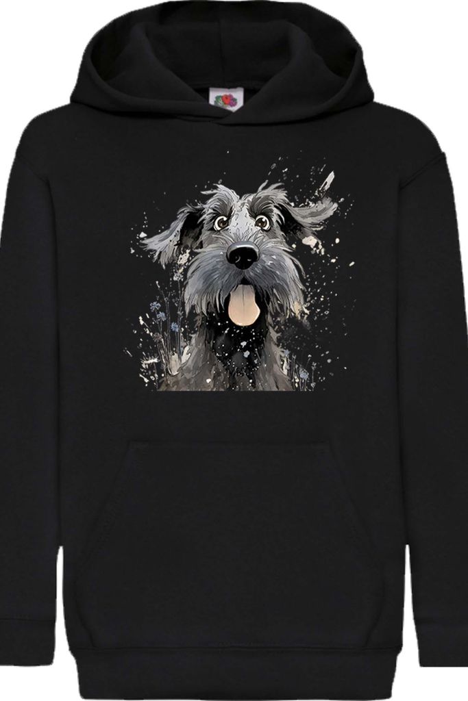 Kinder Kapuzenpullover Funny Dogs Breeds Giant Schnauzer Dog Breed, 12-13 Jahr - 152 / Schwarz