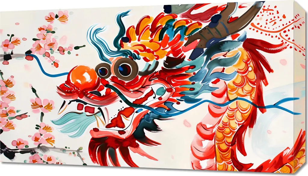 Acquista Quadro Drago 70x40 cm - Stampa Su Tela Colori Brillanti