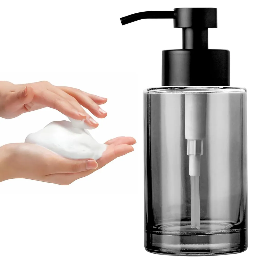 Savonnier mousse noir pour cuisine et salle de bains verre écologique