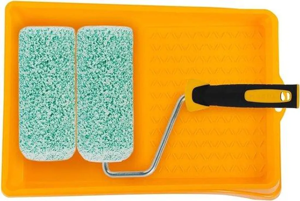 Kit rouleau peinture 18 cm anti-goutte avec bac à peinture large