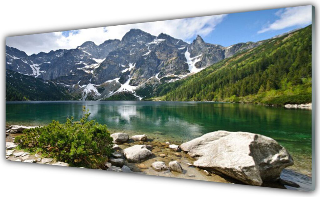 Acrylglasbilder 125x50 Wandbild Druck See Gebirge Landschaft