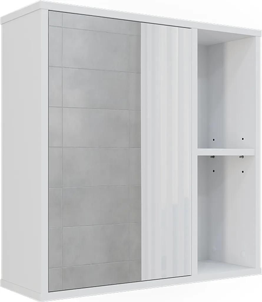 Mobiletto Bagno Vicco Leano con Specchio 60x60 - Offerta Bianco Opaco